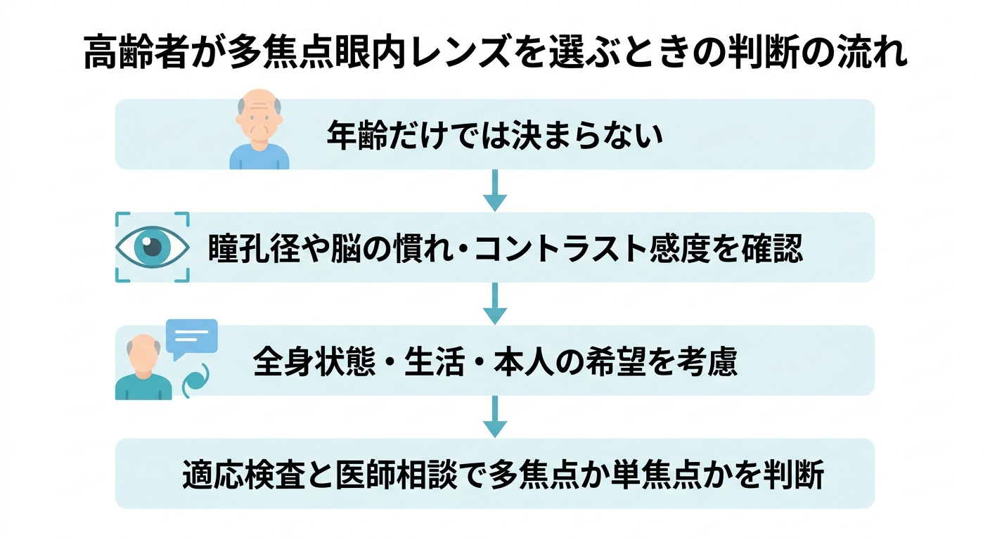 高齢者は多焦点眼内レンズに向く?年齢と向き不向きを眼科目線で解説