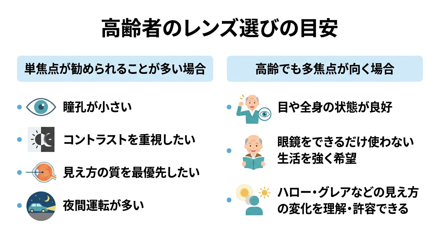 高齢でも多焦点が向く場合がある