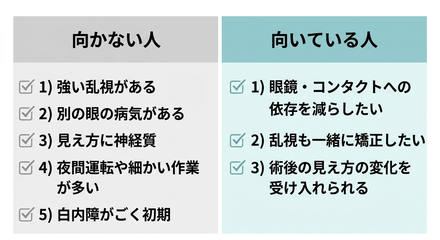 多焦点眼内レンズが向かない人とは？特徴と向いている人を眼科目線で解説