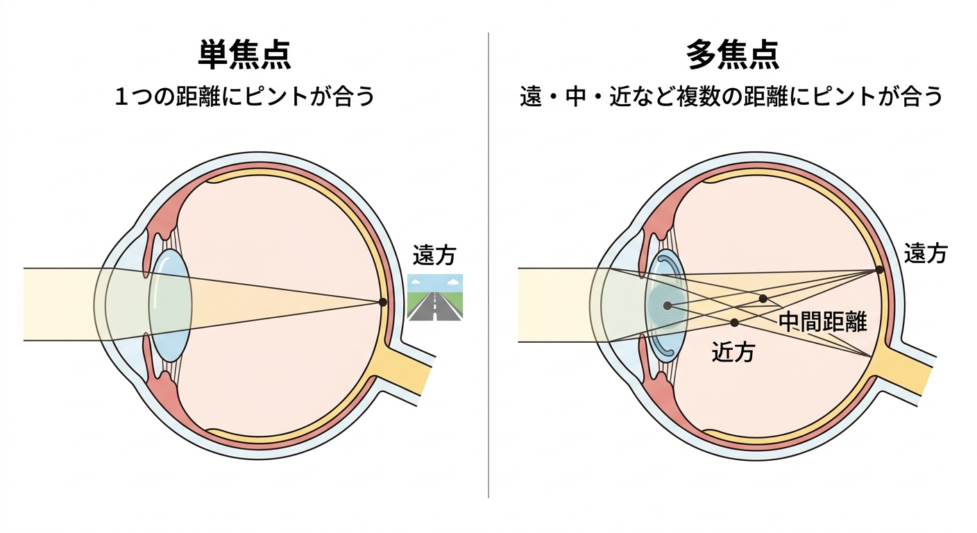 単焦点眼内レンズとの違い