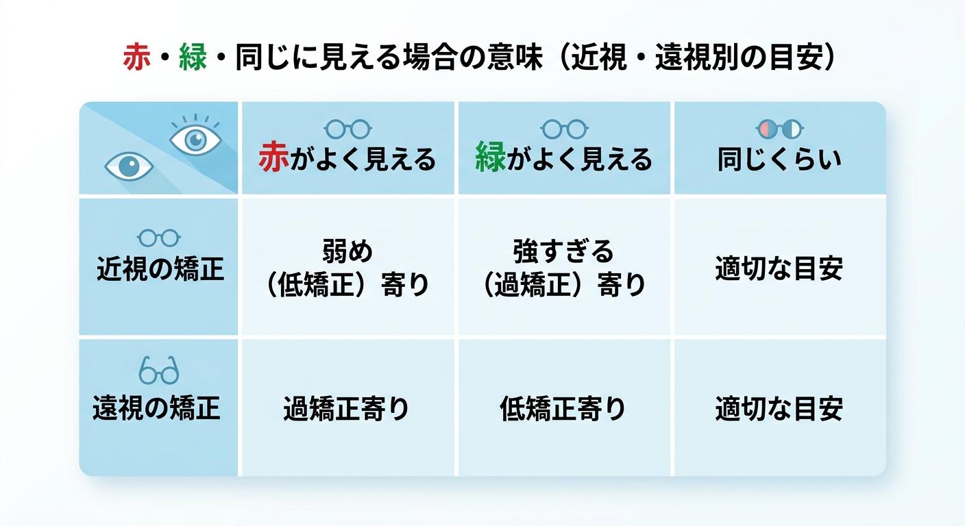 赤・緑・同じに見える場合の意味